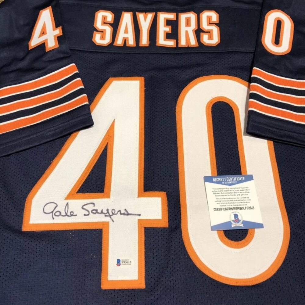 Gale Sayers Blue Chicago Bears Signed Jersey COA
